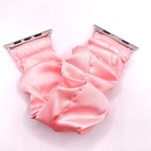 Pink scrunchie smart watch replacement band